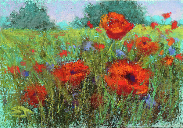 Poppies Poster featuring the painting Crimson Seranade by Susan Jenkins