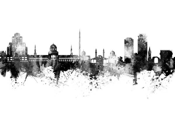Damascus Poster featuring the digital art Damascus Syria Skyline by Michael Tompsett