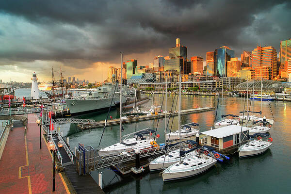 Outdoors Poster featuring the photograph Darling Harbour, Sydney by Atomiczen