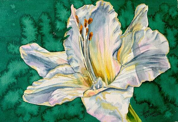  Poster featuring the painting Daylily W by Diane Ziemski