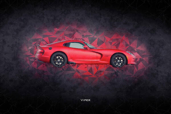 Dodge Viper Poster featuring the digital art Dodge Viper by Airpower Art