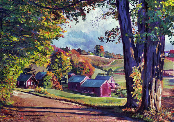Landscape Poster featuring the painting Down To The Farm by David Lloyd Glover