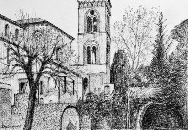Church Poster featuring the drawing Duomo Di Ravello by Dai Wynn