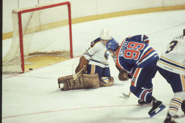 1980-1989 Poster featuring the photograph Edmonton Oilers V Buffalo Sabres by B Bennett