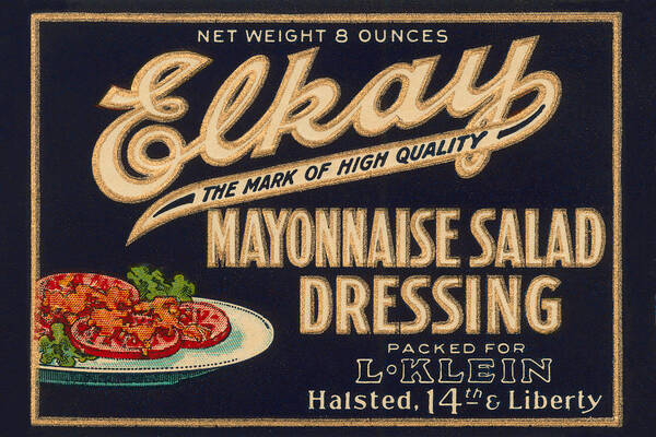 Advertising Poster featuring the painting Elkay Mayonnaise Salad Dressing by Unknown