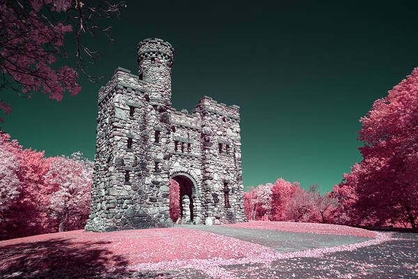 Fantastic Fantasy Ir Infrared 590nm Outside Outdoors Worcester Ma Mass Massachusetts New England Newengland Usa U.s.a. Castle Bancroft Tower Architecture Brian Hale Brianhalephoto Poster featuring the photograph Fantastic Fantasy by Brian Hale