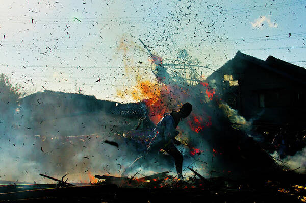 Explosion Poster featuring the photograph Fire Festival by Tetsuya Hashimoto