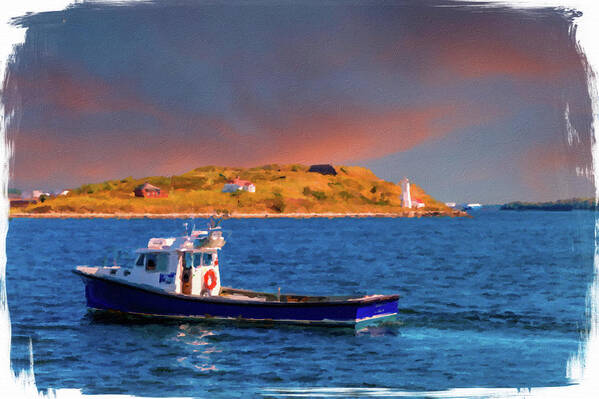 Cruise Ship Terminal Poster featuring the photograph Fishing Boat Past Small Lighthouse by Darryl Brooks