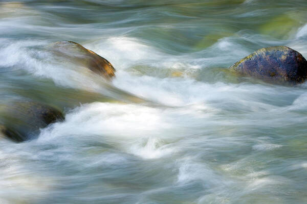 Blurred Motion Poster featuring the photograph Flowing River Water Over Rocks by Banksphotos