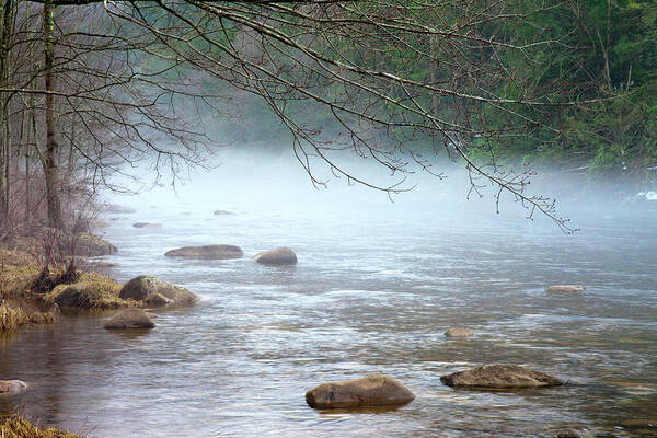 Air Poster featuring the photograph Fog On The Lehigh River by Michael Gadomski