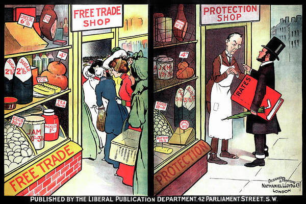 Poster Poster featuring the painting Free Trade and Protection by LSE Library