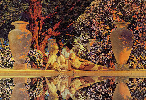 Reflection Poster featuring the painting Garden of Allah by Maxfield Parrish