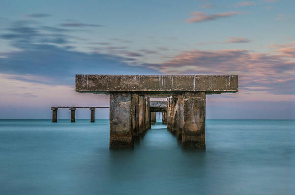 Clouds Poster featuring the photograph Gasparilla Island Pier by Joe Leone