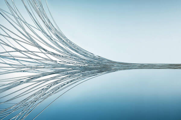 Large Group Of Objects Poster featuring the photograph Gather Up Fiber Optics by Yuji Sakai