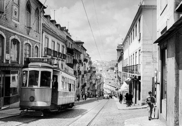 General View Poster featuring the photograph General View Of A Street In Lisbon In by Keystone-france