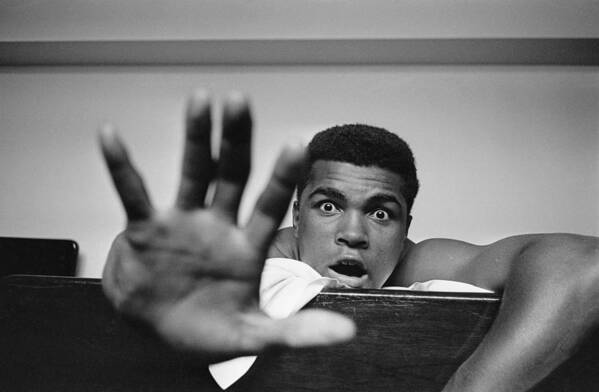 Muhammad Ali - Boxer - Born 1942 Poster featuring the photograph Give Me Five by Len Trievnor