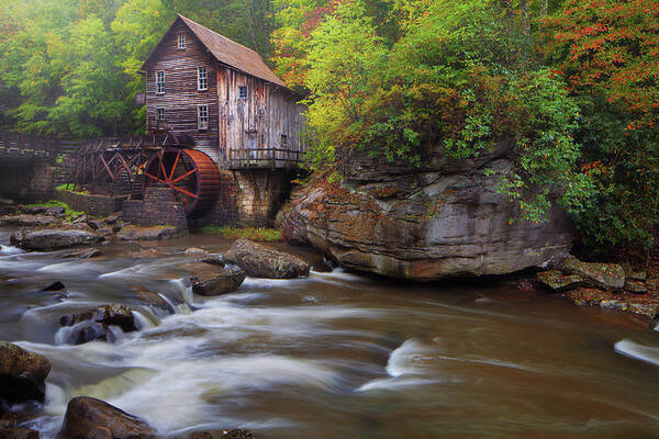 Grist Mill Poster featuring the photograph Glade Creek Grist Mill by Dennis Sprinkle