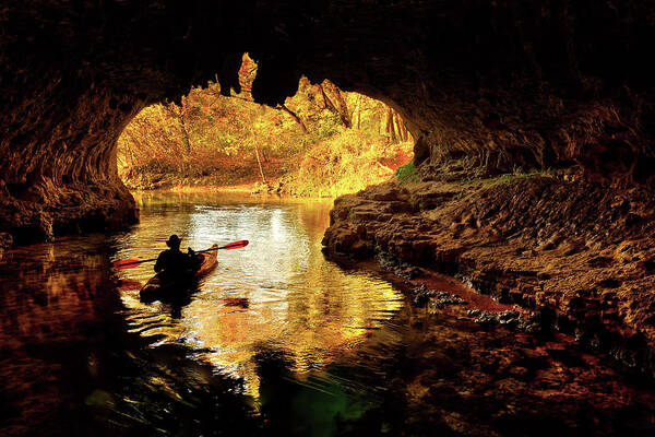 Kayak Poster featuring the photograph Golden Glow by Robert Charity