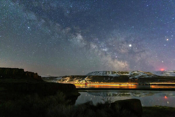 Night Poster featuring the photograph Gorge Milky Way by Cat Connor