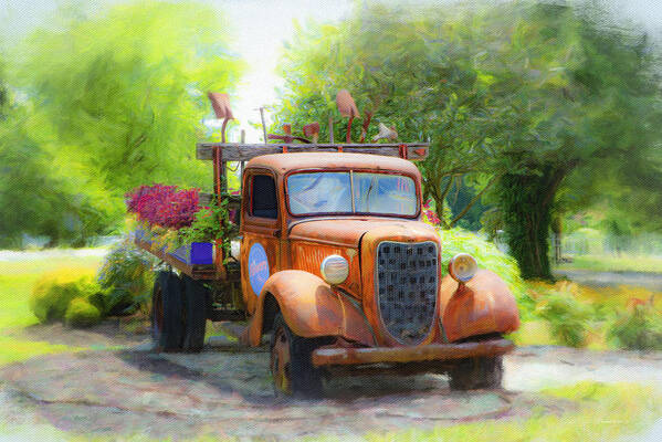 Truck Poster featuring the photograph Grandmas Old Truck by Diane Lindon Coy