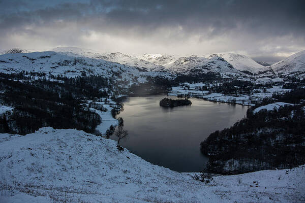 Snow Poster featuring the photograph Grasmere Winter Evening by Mark Hunter