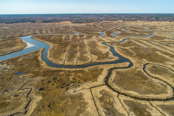 Barnstable Poster featuring the photograph Great Marsh by Veterans Aerial Media LLC