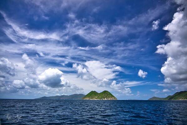 Clouds Poster featuring the photograph Great Thatch under a wonderous sky by Tina Aye