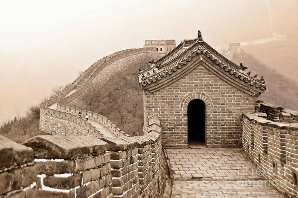 Great Wall Of China Poster featuring the photograph Great Wall of China by Delphimages Photo Creations