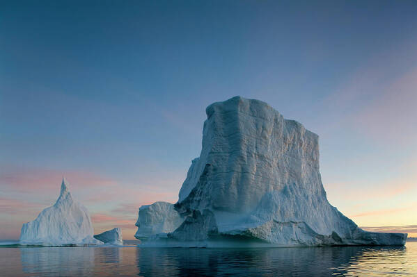 Iceberg Poster featuring the photograph Greenland, Disko Bay, Massive Icebergs by Paul Souders