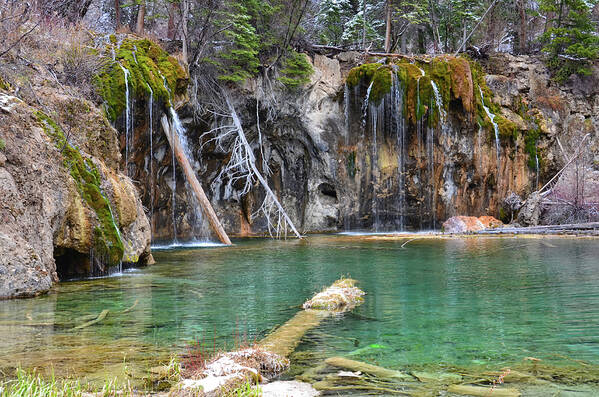 Nature Poster featuring the mixed media Hanging Lake 1 by Angelina Tamez