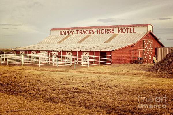 Happy Tracks Horse Motel Poster featuring the photograph Happy Tracks Horse Motel by Imagery by Charly