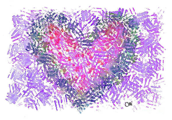 Heart 1007 Poster featuring the digital art Heart 1007 by Corinne Carroll