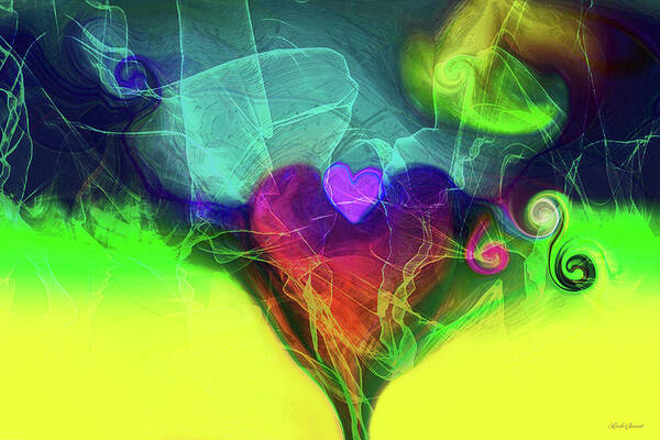 Heart Energy Poster featuring the digital art Heart Energy by Linda Sannuti