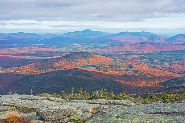 Adirondacks Poster featuring the photograph Heart Lake and Whiteface Mountain as seen from the Summit of Wright Mountain Adirondacks by Toby McGuire