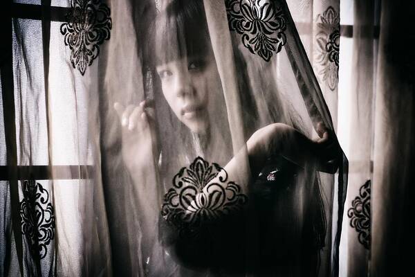 Curtain Poster featuring the photograph Hidden In A Veil by 7 Flavor C/p