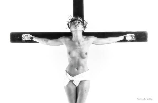 Highlight Poster featuring the photograph Highlight Crucifix Black and White by Ramon Martinez