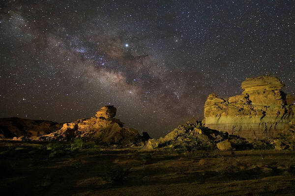 Big Bend Poster featuring the photograph HooDoo's Under The Milky Way 2 by Harriet Feagin