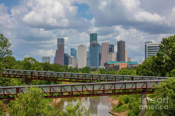 Houston Texas Poster featuring the photograph Houston Cityscape 2 by Jim Schmidt MN