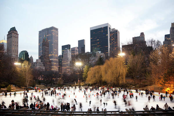 People Poster featuring the photograph Ice Skating In Central Park by Studiokiet