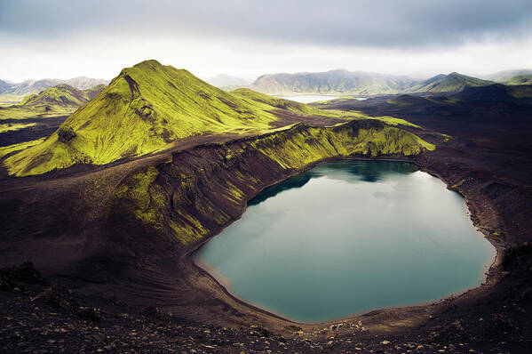 Scenics Poster featuring the photograph Iceland Mountain Lake by Rasmus Hartikainen