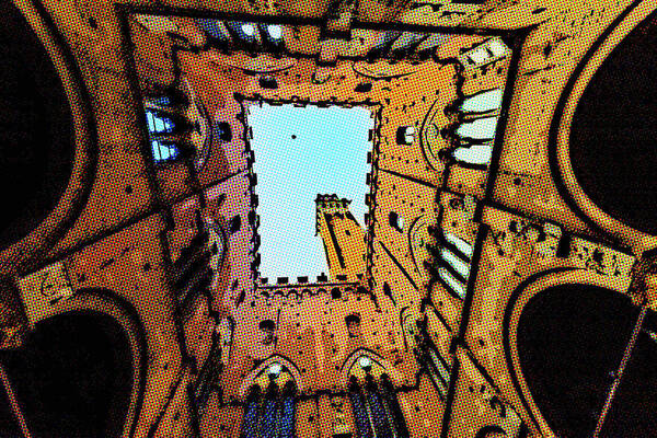 From Poster featuring the photograph illustration of public square of Siena by Vivida Photo PC