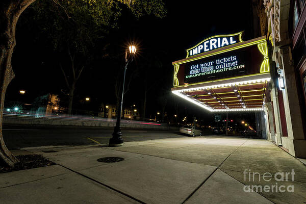 Imperial Theatre Augusta Ga - Downtown Augusta Georgia At Night Poster featuring the photograph Imperial Theatre Augusta GA by Sanjeev Singhal