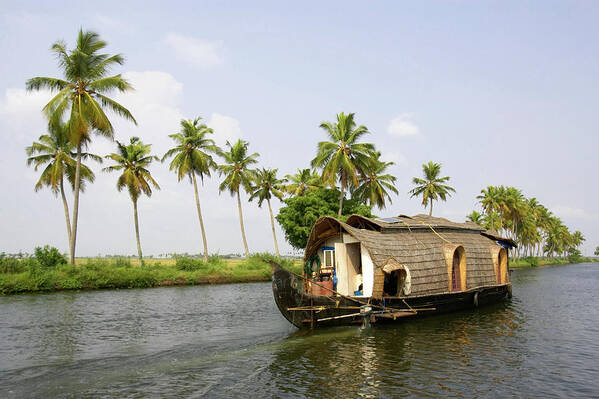 Scenics Poster featuring the photograph India, Kerala, Alappuzha, Kettuvallam by Sydney James