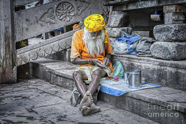 Indian Old Man Poster featuring the photograph India Streets - An Indian Old Man by Stefano Senise