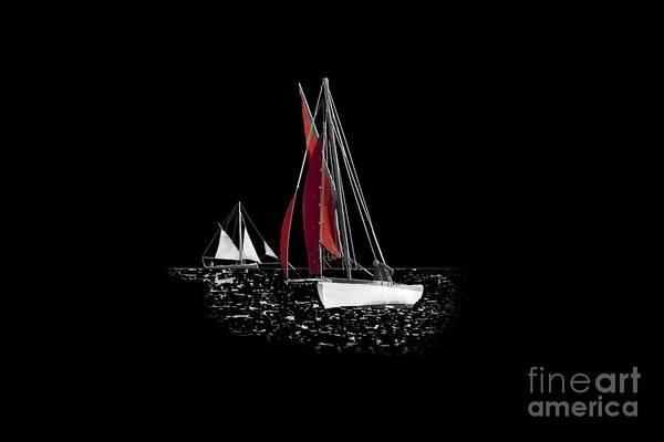 Working Boat Poster featuring the photograph Isolated Yacht Carrick Roads on a transparent background by Terri Waters