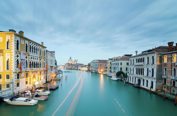 Tranquility Poster featuring the photograph Italy, Venice, Grand Canal At Dusk by Daniel Viñé Garcia
