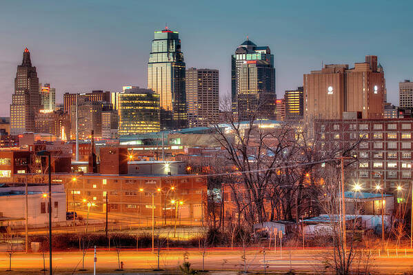 Financial District Poster featuring the photograph Kansas City Mo Skyline by Eric Bowers Photo