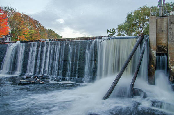 Mousam Poster featuring the photograph Kennebunk Maine - Mousam River Dam by Bill Cannon