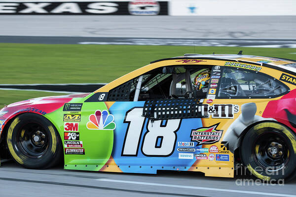 Kyle Busch Poster featuring the photograph Kyle Busch coming in for fuel by Paul Quinn