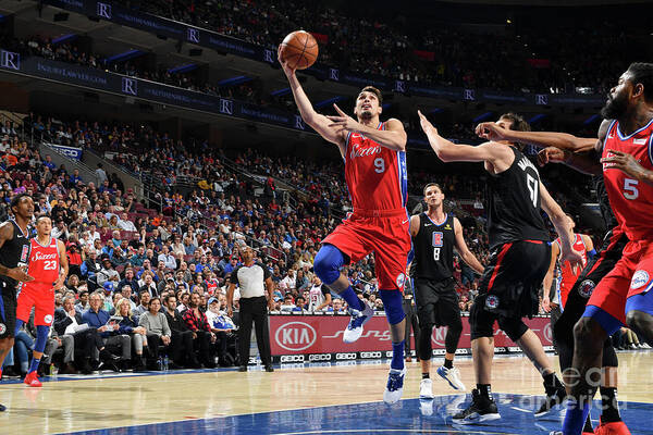 Dario Saric Poster featuring the photograph La Clippers V Philadelphia 76ers by Jesse D. Garrabrant